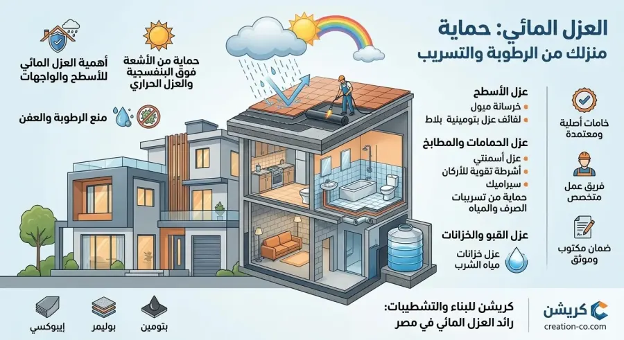 العزل المائي - كريشن للتشطيبات