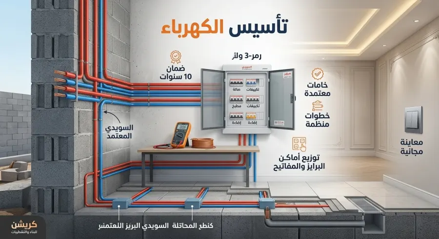 تأسيس الكهرباء - كريشن للتشطيبات